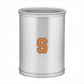 Collegiate Logo Brushed Chrome Mylar Oval Wastebasket - Syracuse